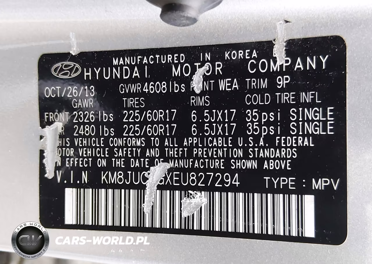 2014 Hyundai Tucson Se VIN:KM8JUCAGXEU827294 - 9