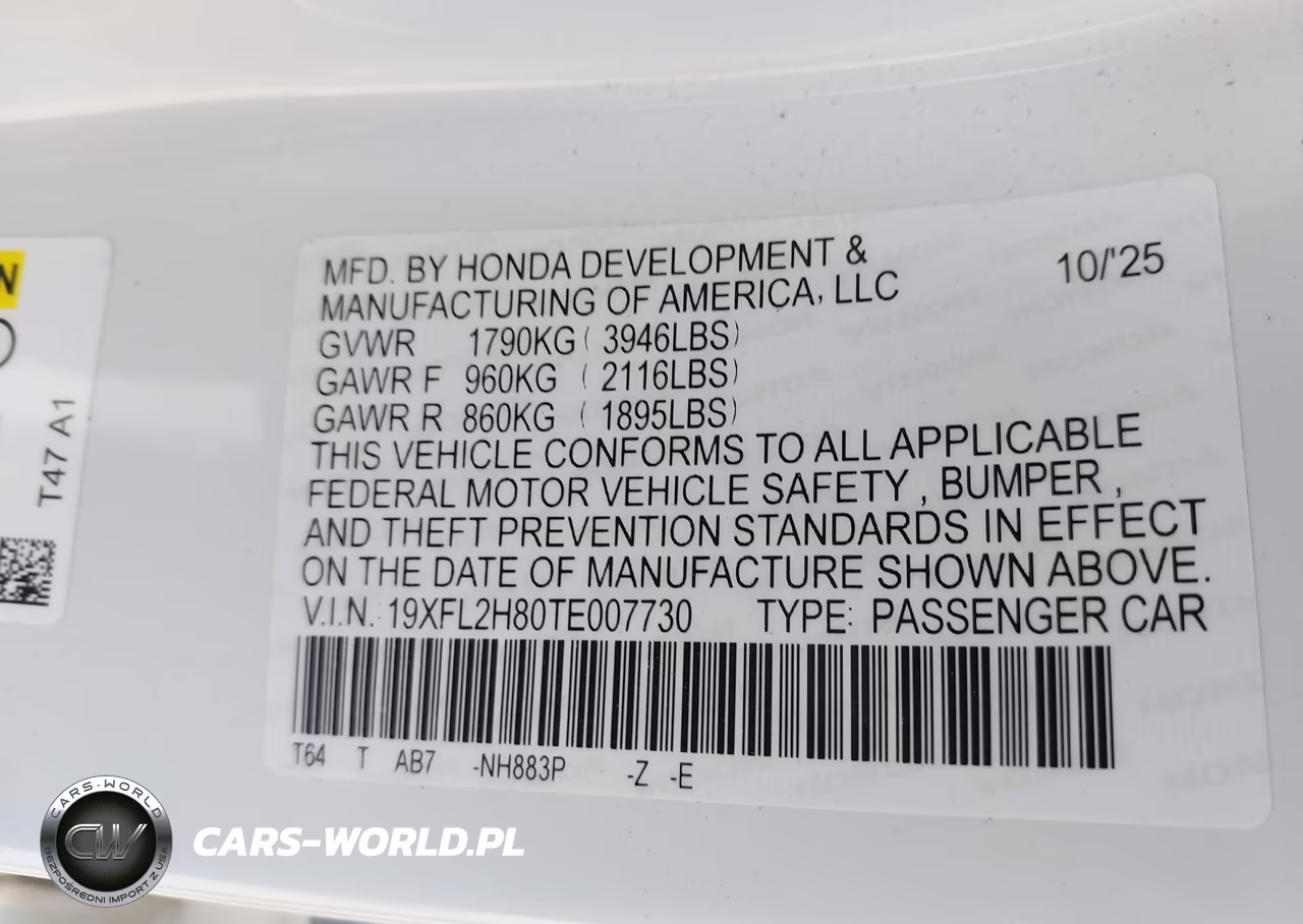 2026 Honda Civic Sport VIN:19XFL2H80TE007730 - 9