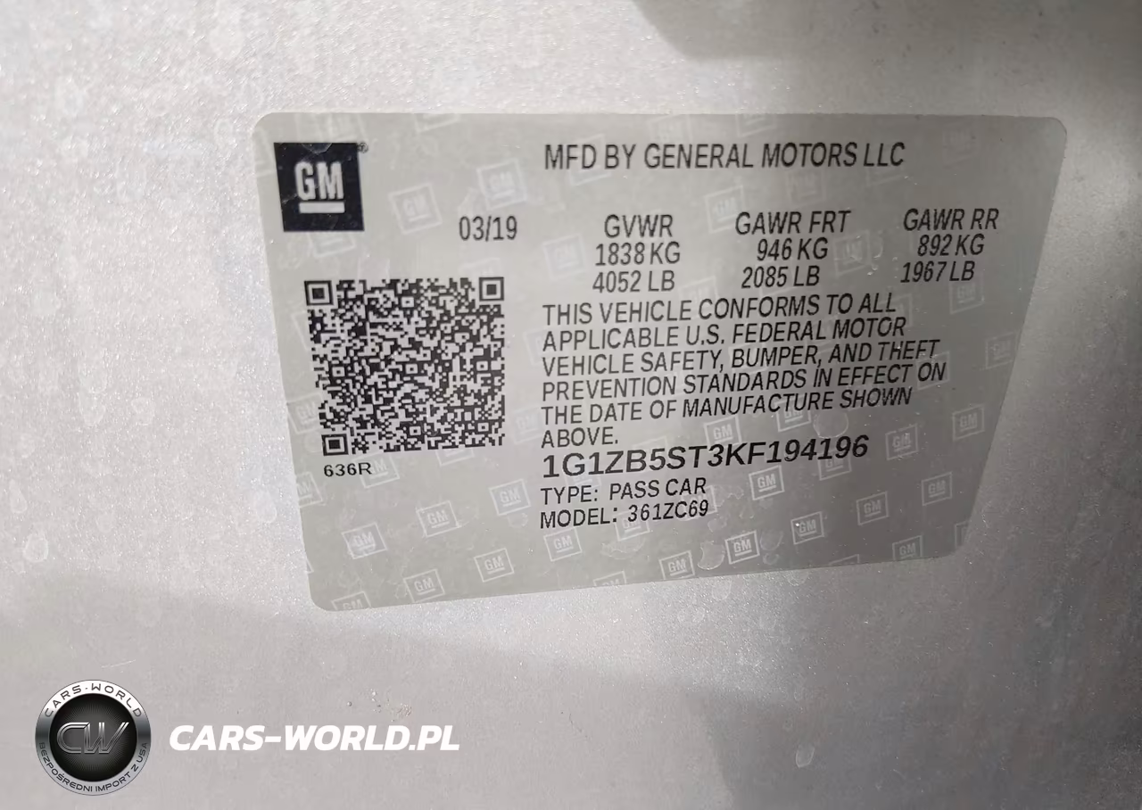2019 Chevrolet Malibu 1Ls VIN:1G1ZB5ST3KF194196 - 9