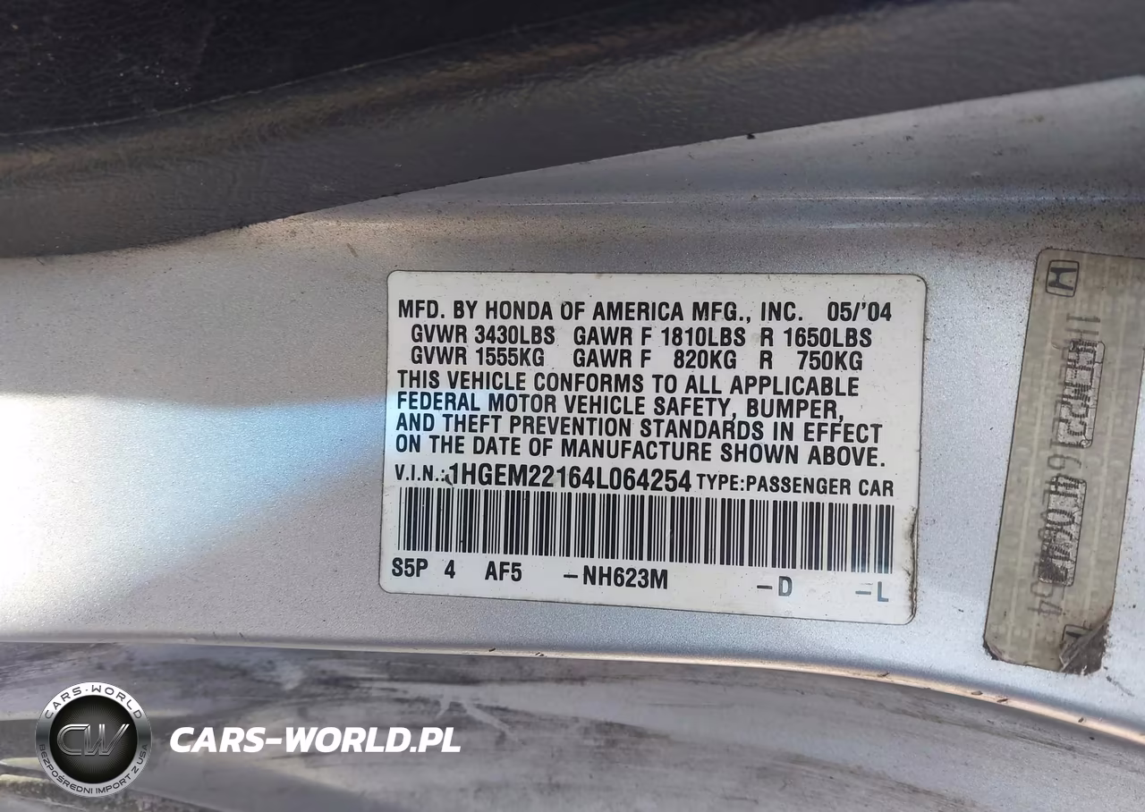 2004 Honda Civic Vp VIN:1HGEM22164L064254 - 9