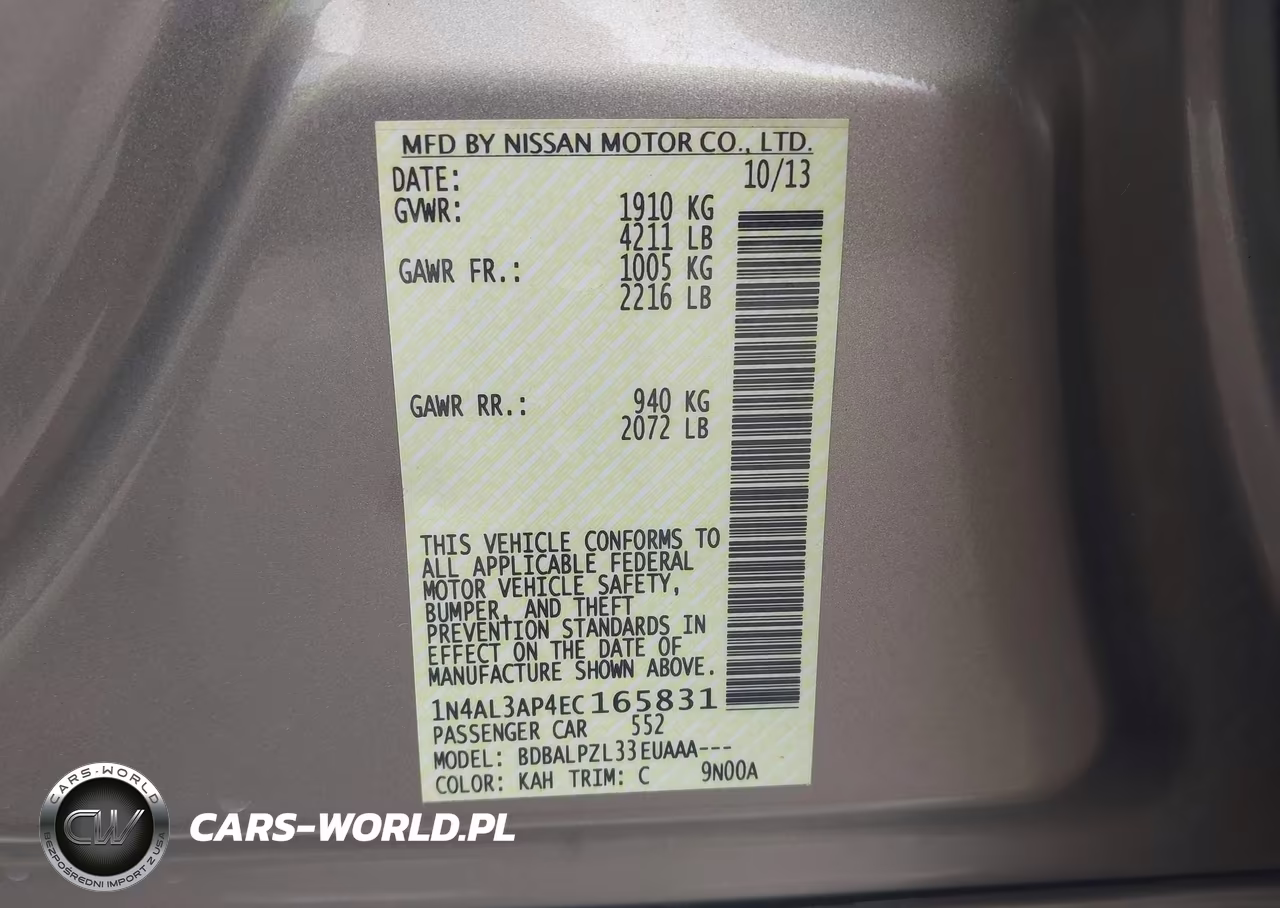 2014 Nissan Altima 2.5 VIN:1N4AL3AP4EC165831 - 9