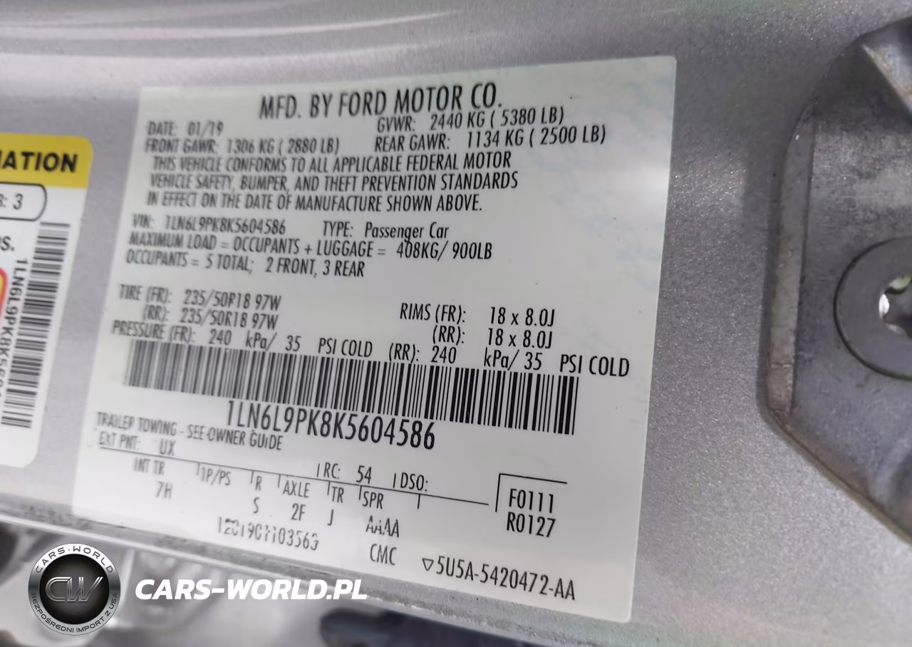 2019 Lincoln Continental Standard VIN:1LN6L9PK8K5604586 - 9