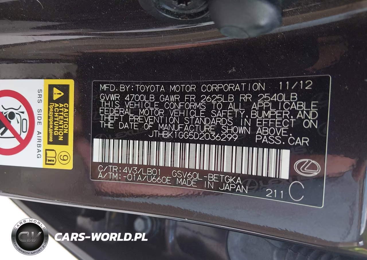 2013 Lexus Es 350 VIN:JTHBK1GG5D2036299 - 9