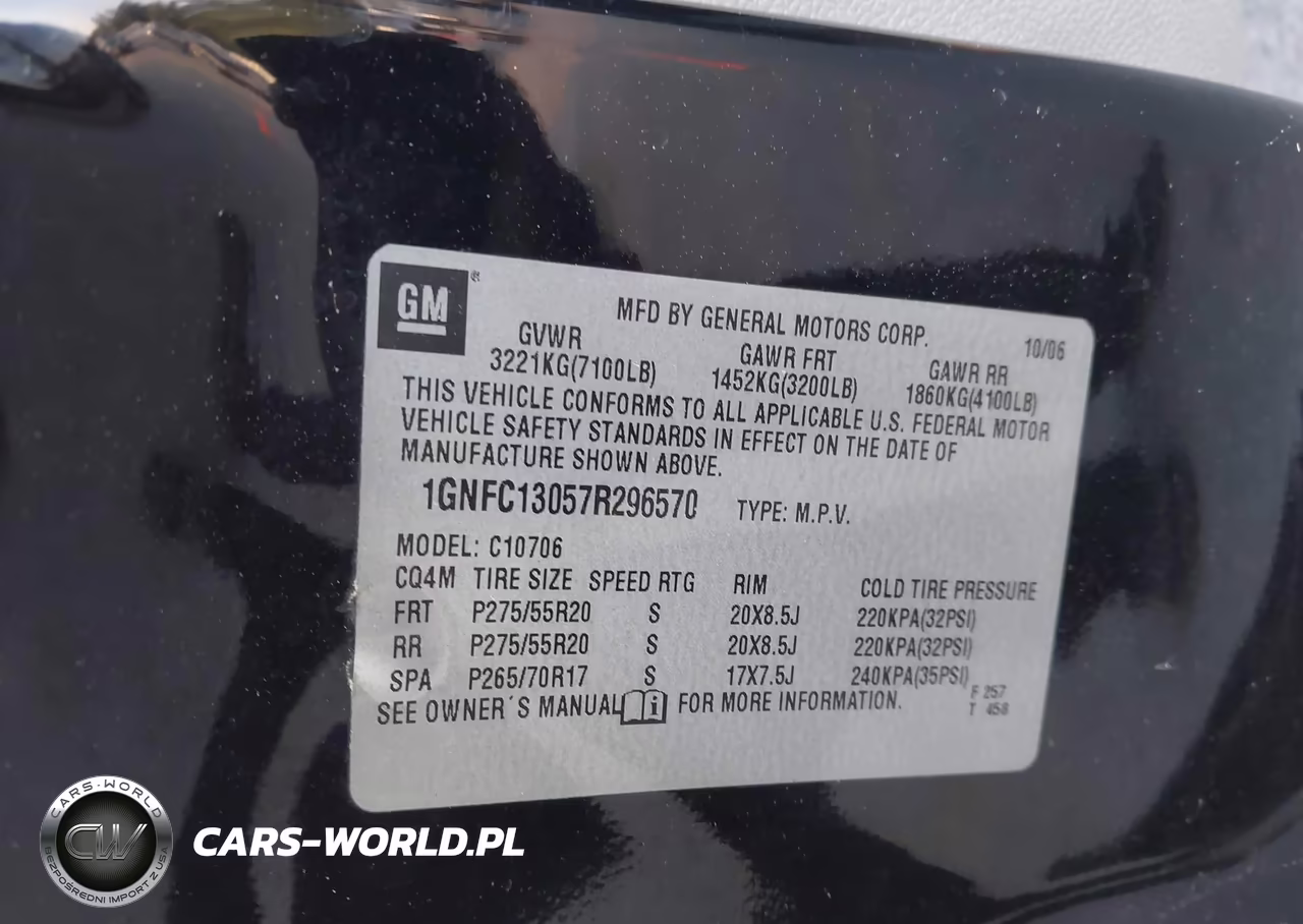 2007 Chevrolet Tahoe Lt VIN:1GNFC13057R296570 - 9