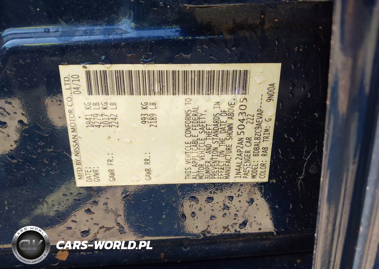 2010 Nissan Altima 2.5 S VIN:1N4AL2AP2AN504305 - 9