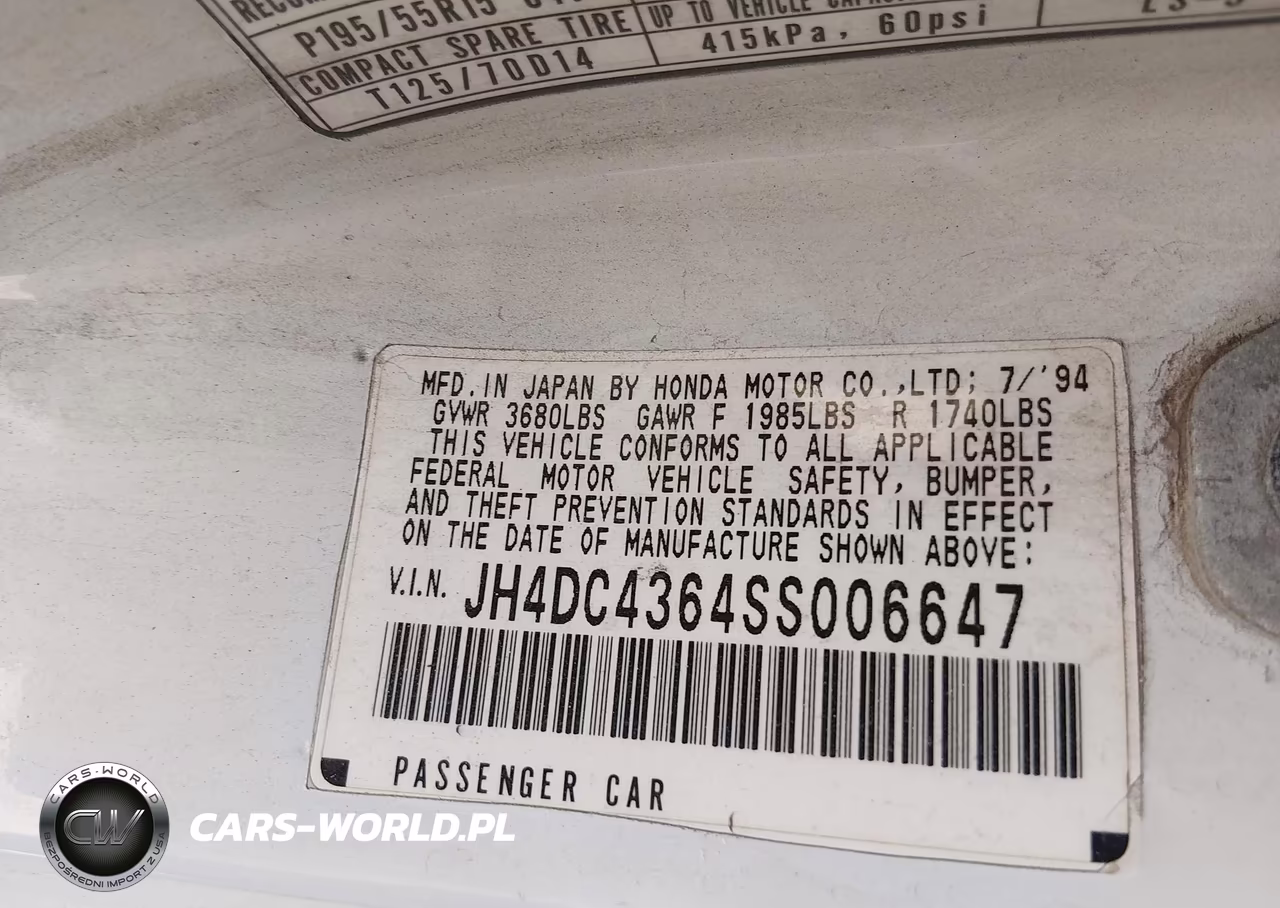 1995 Acura Integra Se VIN:JH4DC4364SS006647 - 9