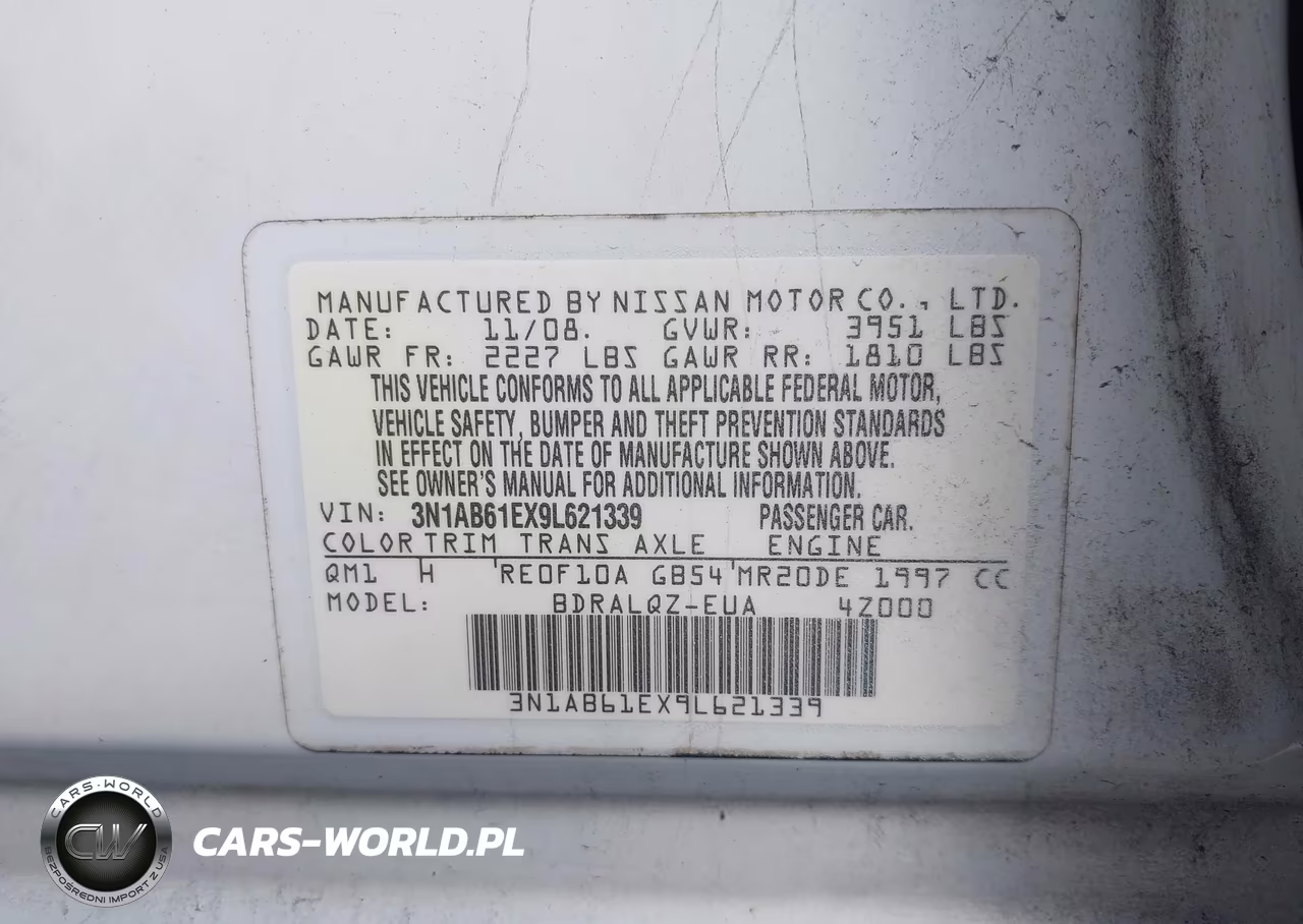 2009 Nissan Sentra 2.0 VIN:3N1AB61EX9L621339 - 9