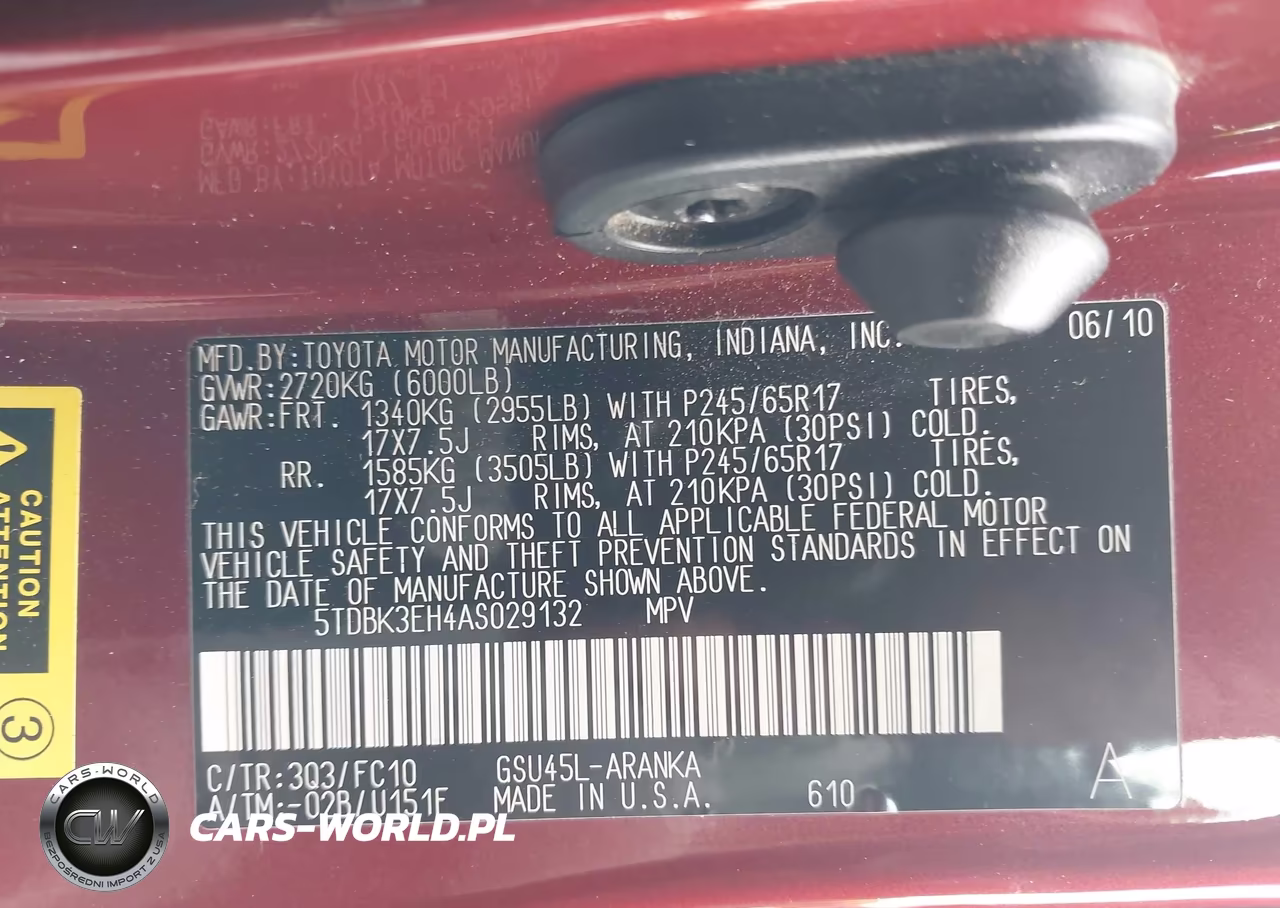 2010 Toyota Highlander Base V6 VIN:5TDBK3EH4AS029132 - 9