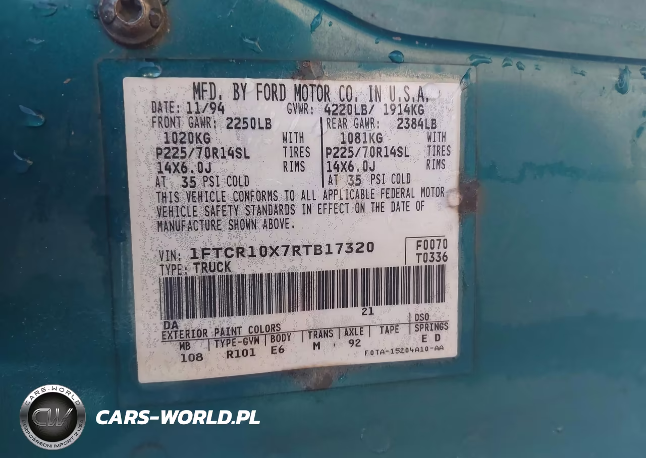 1994 Ford Ranger VIN:1FTCR10X7RTB17320 - 9