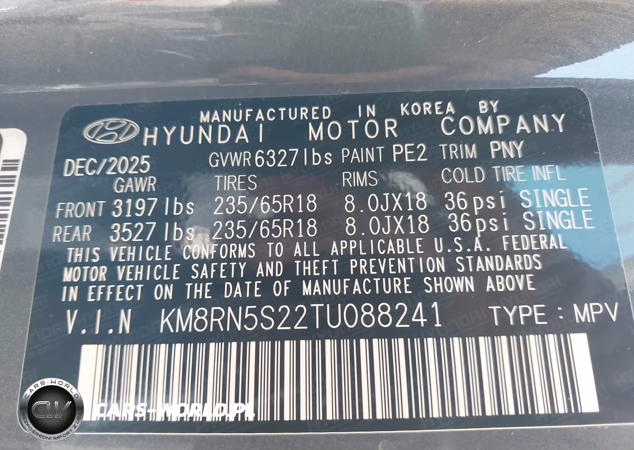 2026 Hyundai Palisade Sel Premium VIN:KM8RN5S22TU088241 - 9