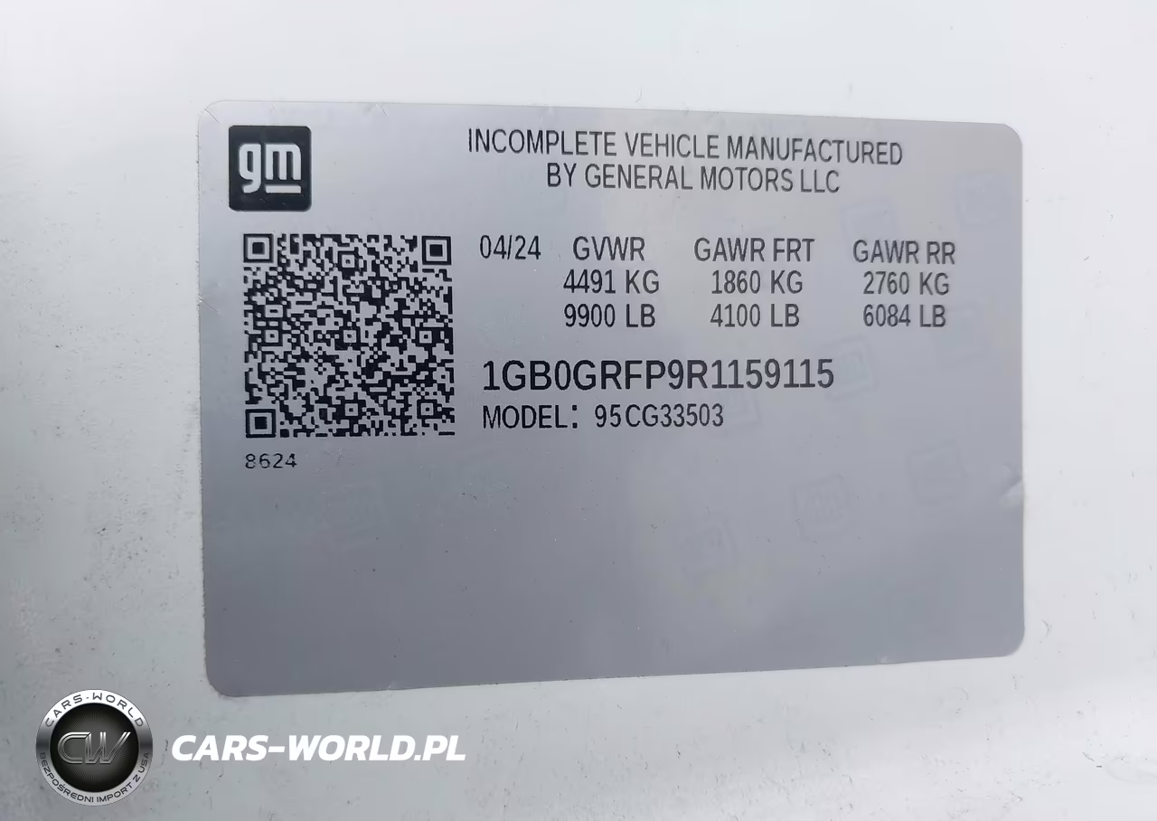 2024 Chevrolet Express Cutaway Work Van VIN:1GB0GRFP9R1159115 - 8