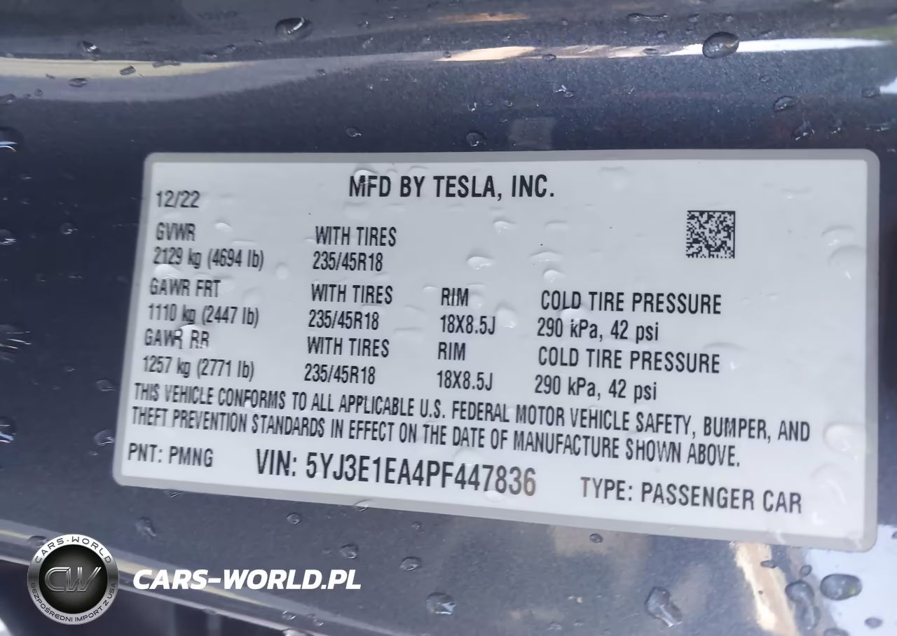 2023 Tesla Model 3 Rear-Wheel Drive VIN:5YJ3E1EA4PF447836 - 9
