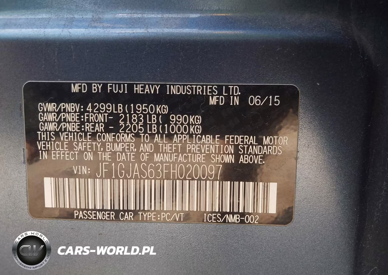 2015 Subaru Impreza 2.0I Limited VIN:JF1GJAS63FH020097 - 9