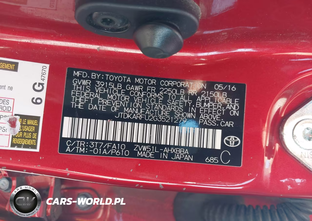 2016 Toyota Prius Two Eco VIN:JTDKARFU2G3521279 - 9