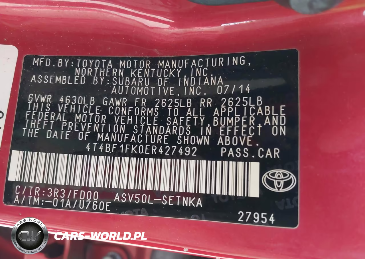 2014 Toyota Camry Le VIN:4T4BF1FK0ER427492 - 9