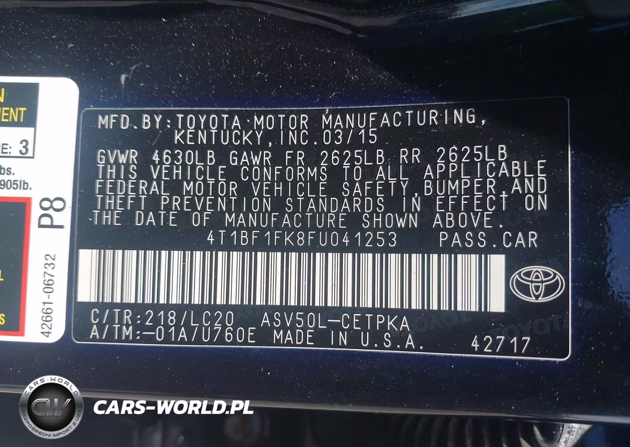 2015 Toyota Camry Xse VIN:4T1BF1FK8FU041253 - 9