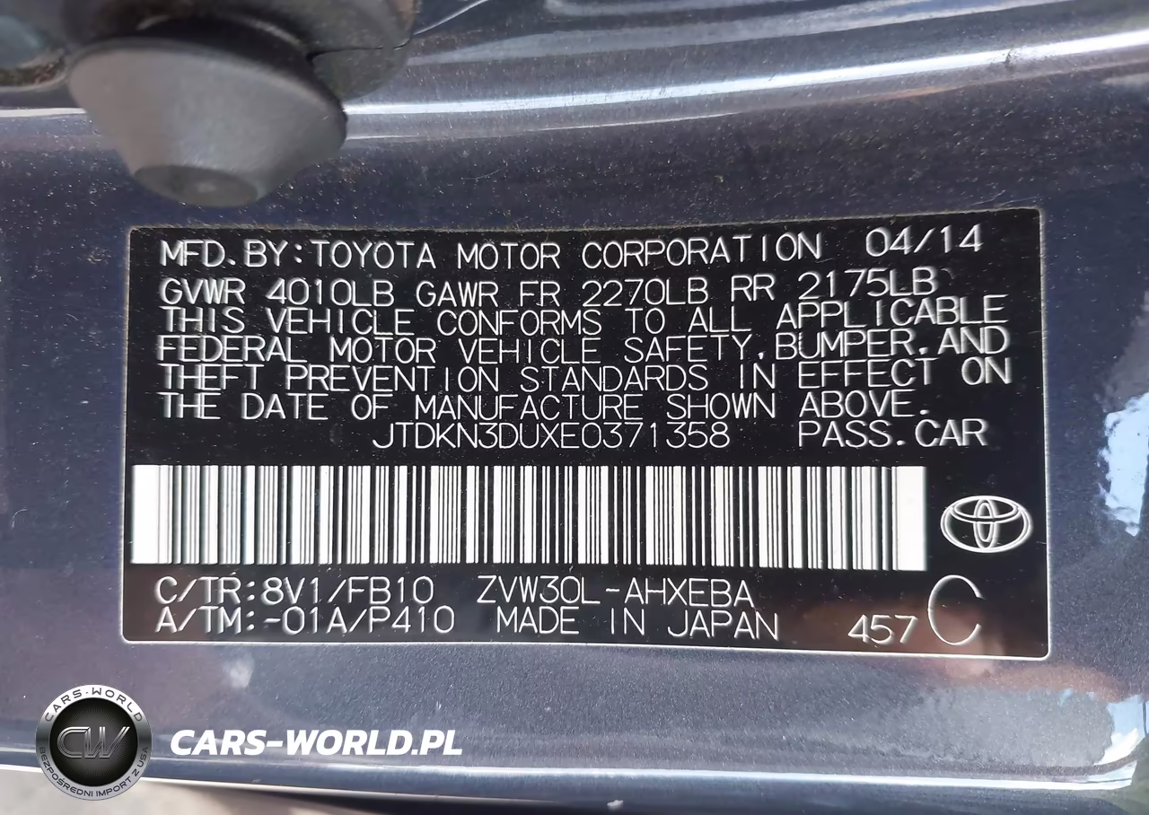 2014 Toyota Prius Three VIN:JTDKN3DUXE0371358 - 9