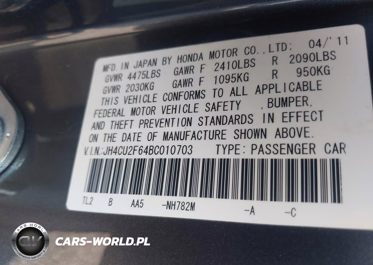 2011 Acura Tsx 2.4 VIN:JH4CU2F64BC010703 - 9