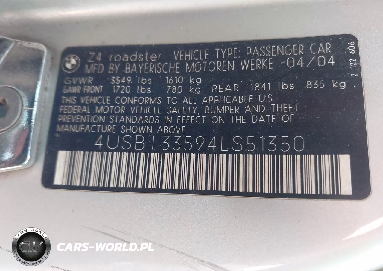2004 BMW Z4 2.5I VIN:4USBT33594LS51350 - 9