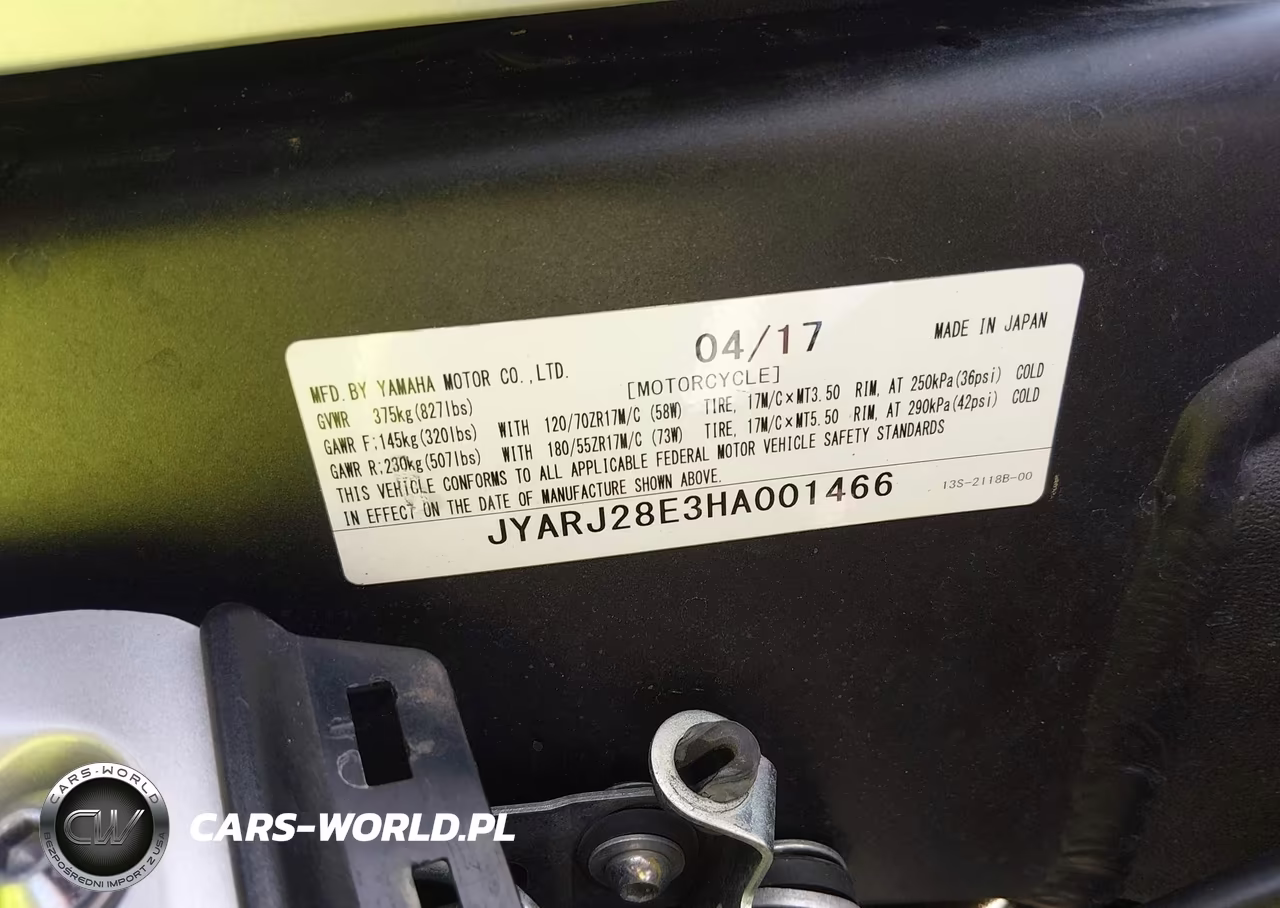 2017 Yamaha Yzfr6 VIN:JYARJ28E3HA001466 - 10