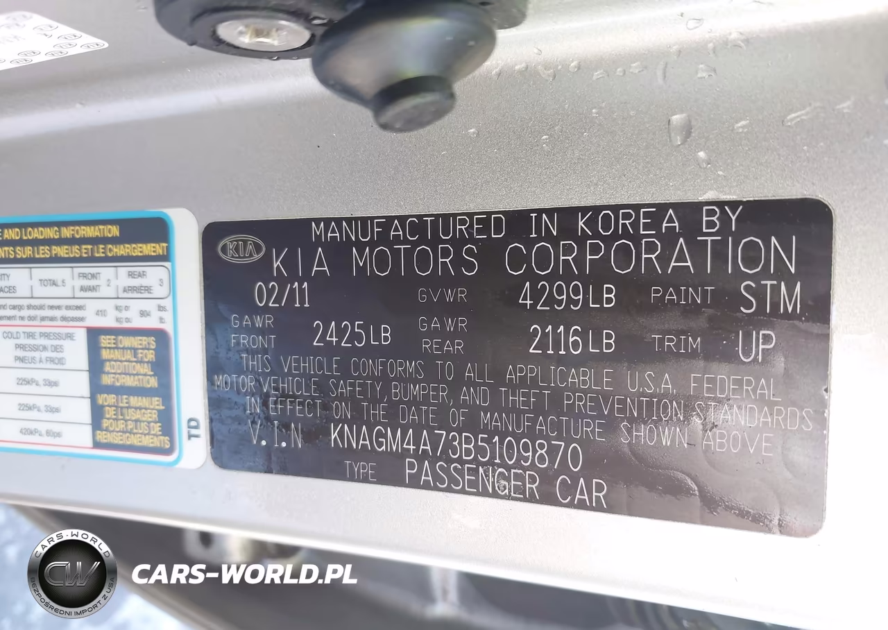 2011 Kia Optima Lx VIN:KNAGM4A73B5109870 - 9