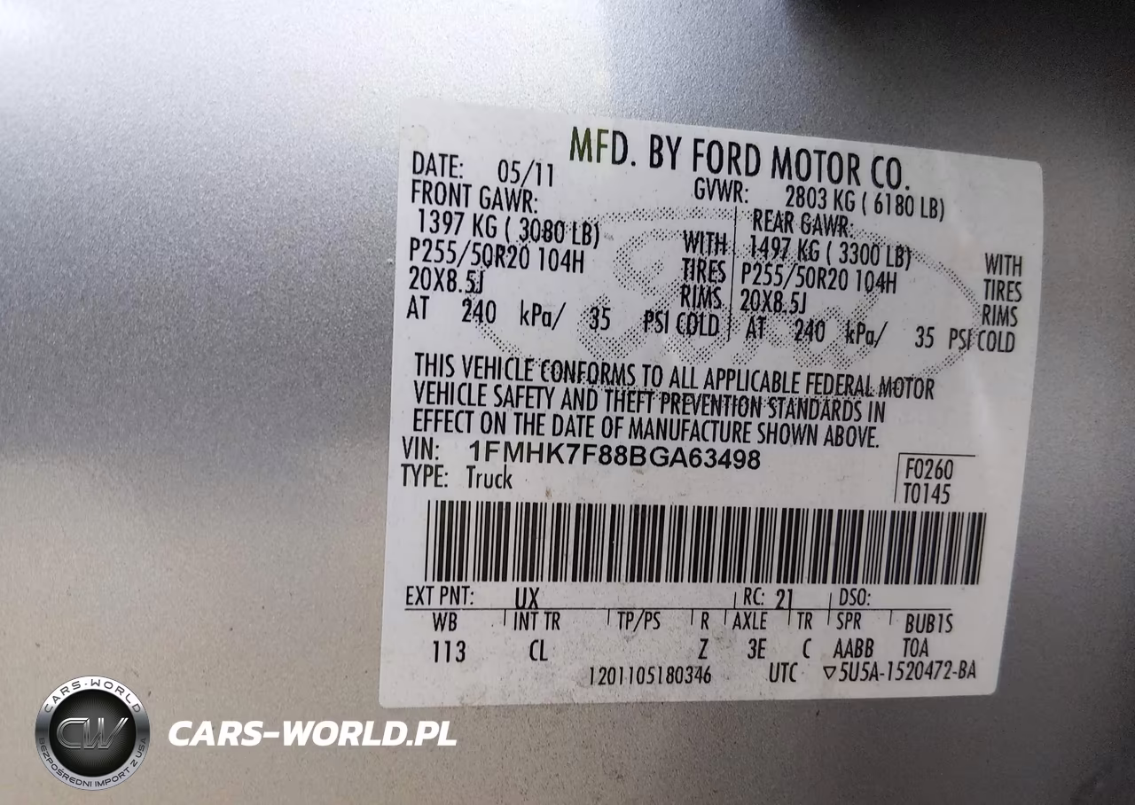 2011 Ford Explorer Limited VIN:1FMHK7F88BGA63498 - 9