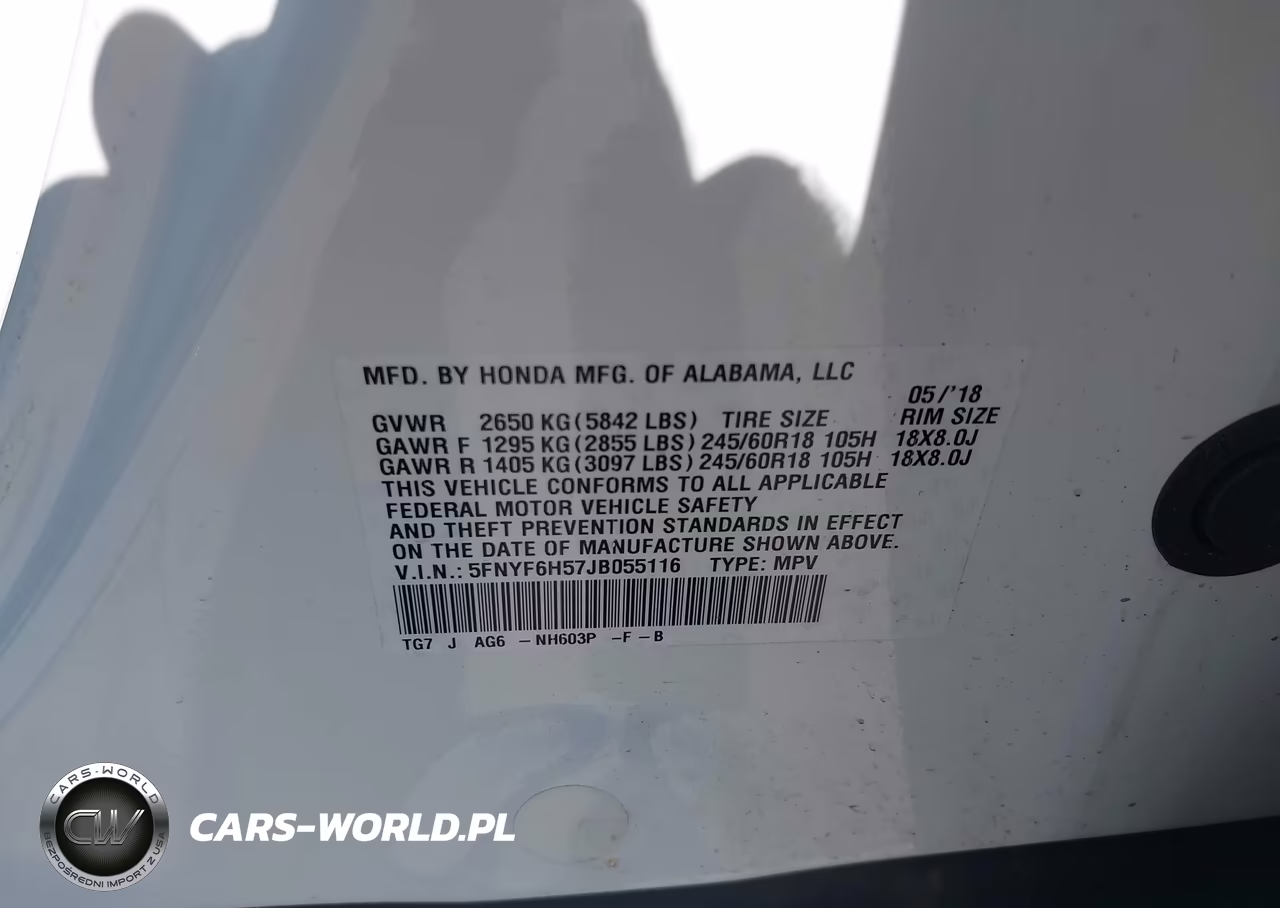2018 Honda Pilot Ex-L VIN:5FNYF6H57JB055116 - 9