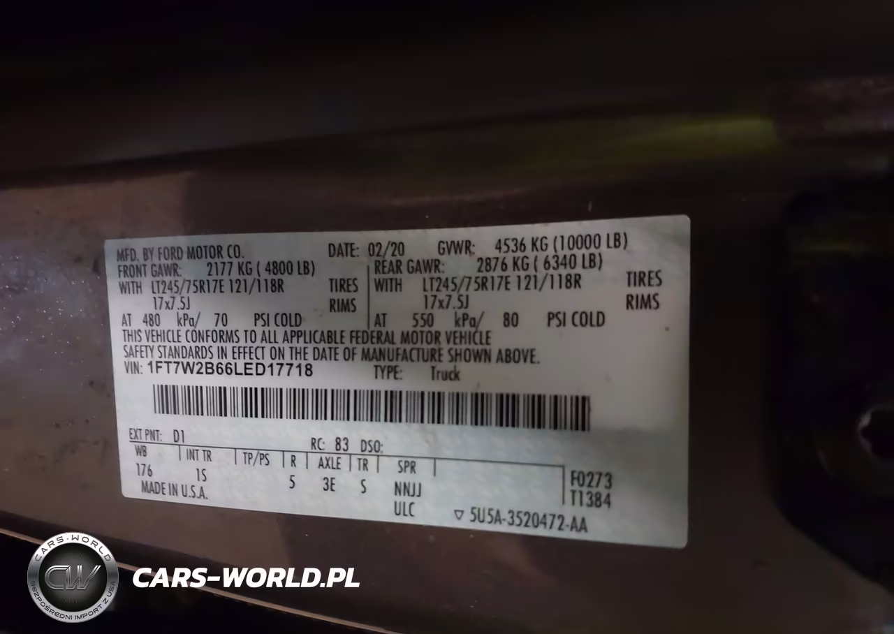 2020 Ford F-250 Xl VIN:1FT7W2B66LED17718 - 9