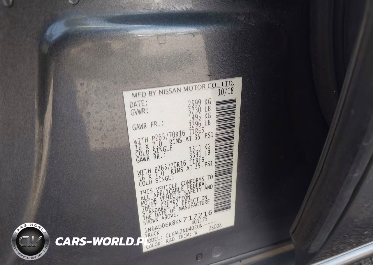 2019 Nissan Frontier Sv VIN:1N6AD0ER8KN717216 - 9