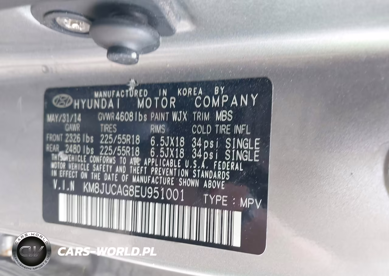 2014 Hyundai Tucson Limited VIN:KM8JUCAG8EU951001 - 9