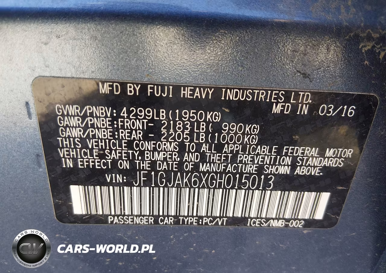 2016 Subaru Impreza 2.0I Limited VIN:JF1GJAK6XGH015013 - 9