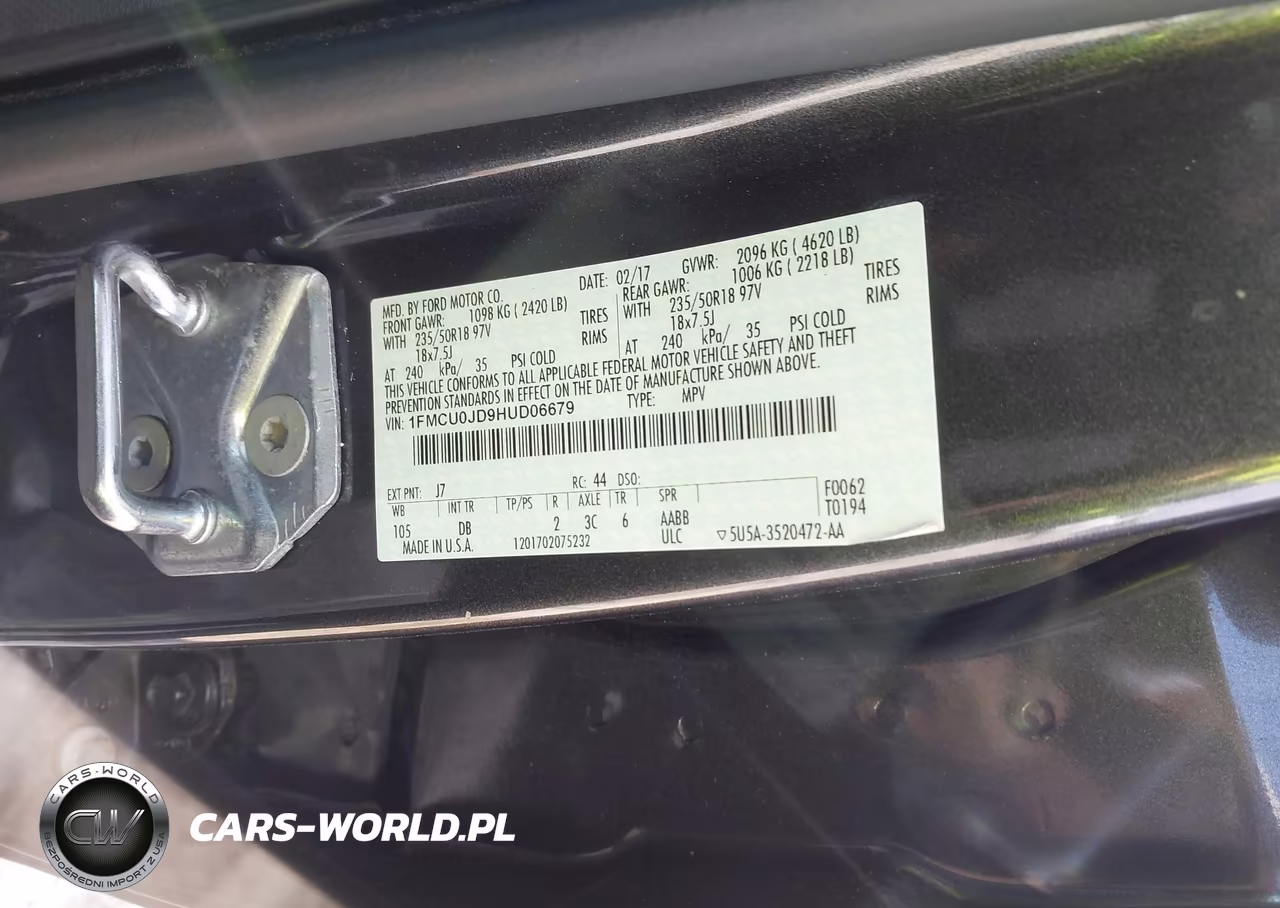 2017 Ford Escape Titanium VIN:1FMCU0JD9HUD06679 - 9