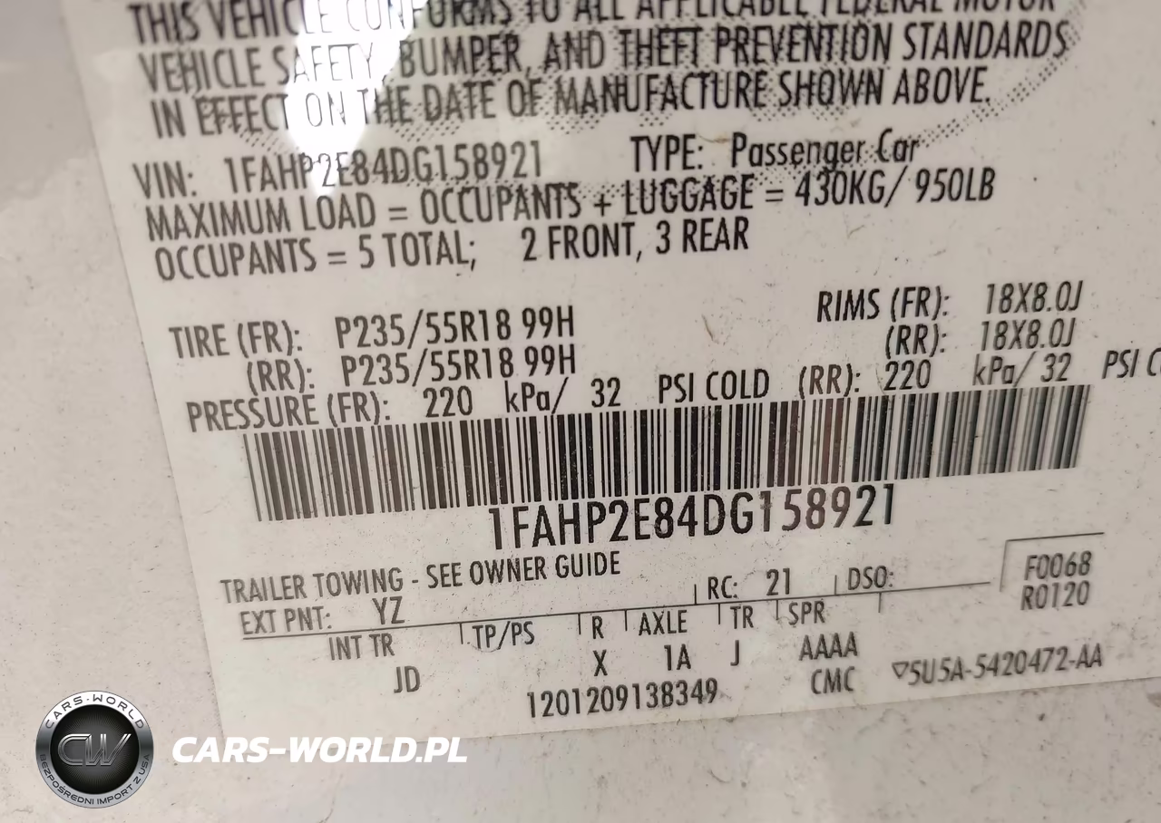 2013 Ford Taurus Sel VIN:1FAHP2E84DG158921 - 9