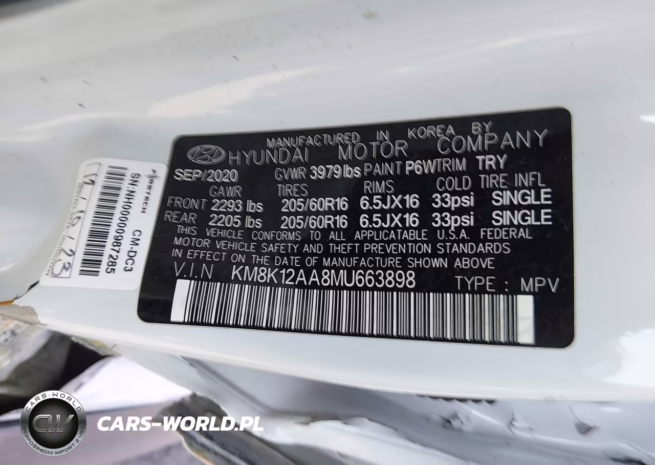 2021 Hyundai Kona Se VIN:KM8K12AA8MU663898 - 9