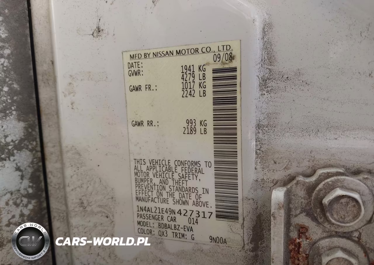 2009 Nissan Altima 2.5 S VIN:1N4AL21E49N427317 - 9