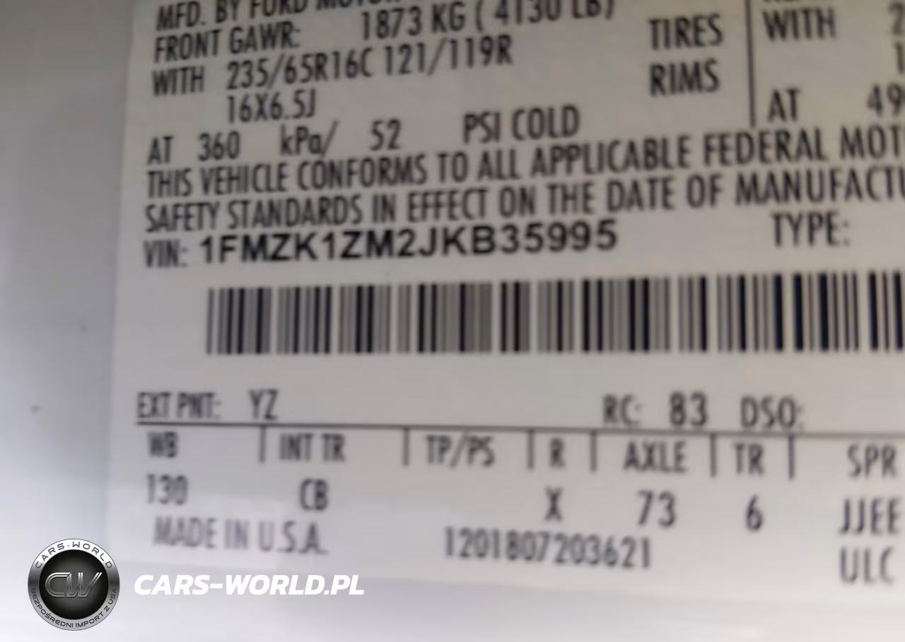 2018 Ford Transit-150 Xl VIN:1FMZK1ZM2JKB35995 - 9