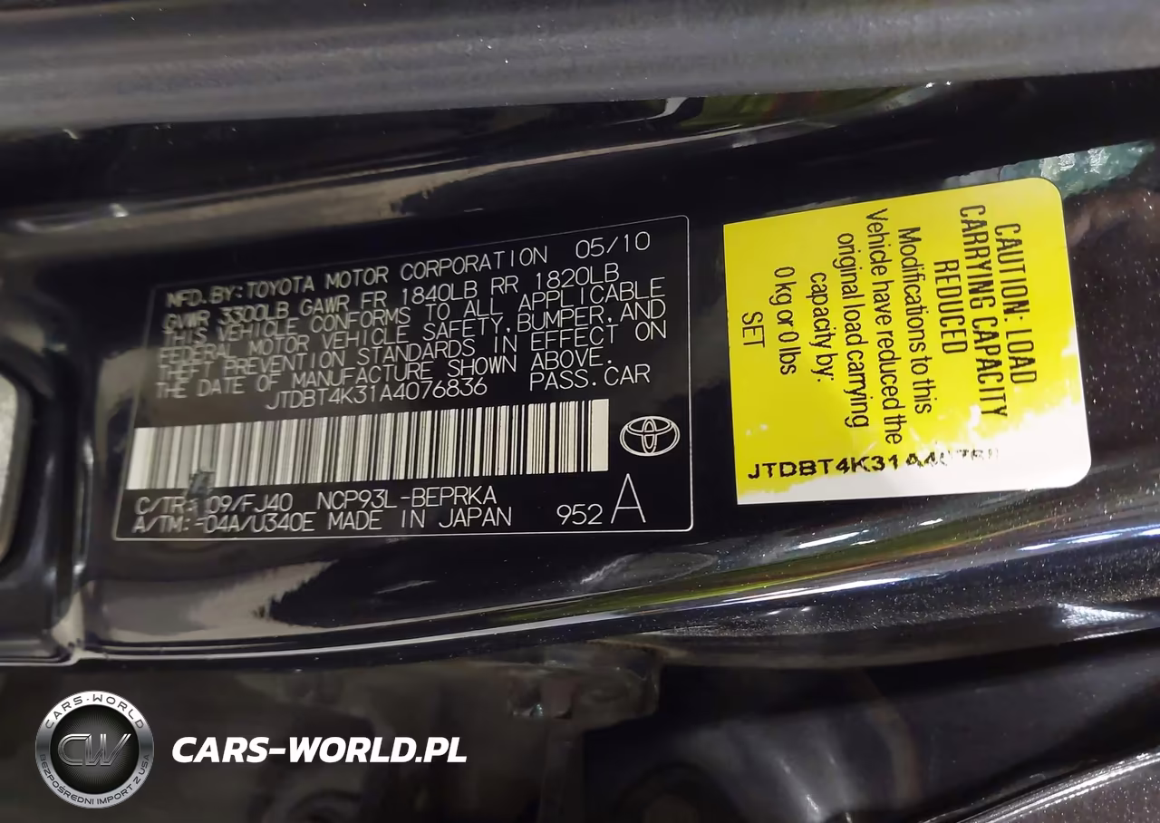 2010 Toyota Yaris VIN:JTDBT4K31A4076836 - 9