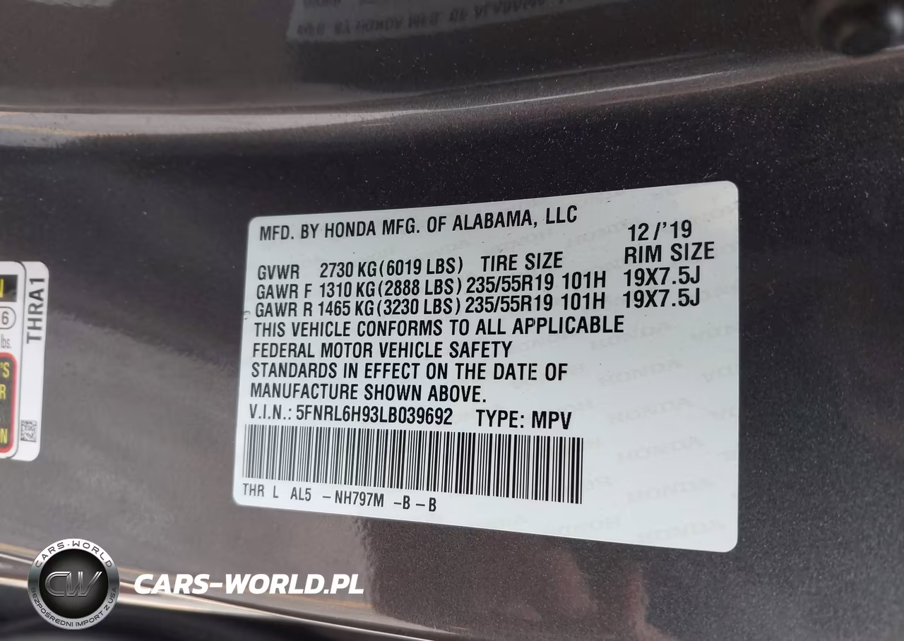 2020 Honda Odyssey Elite VIN:5FNRL6H93LB039692 - 9