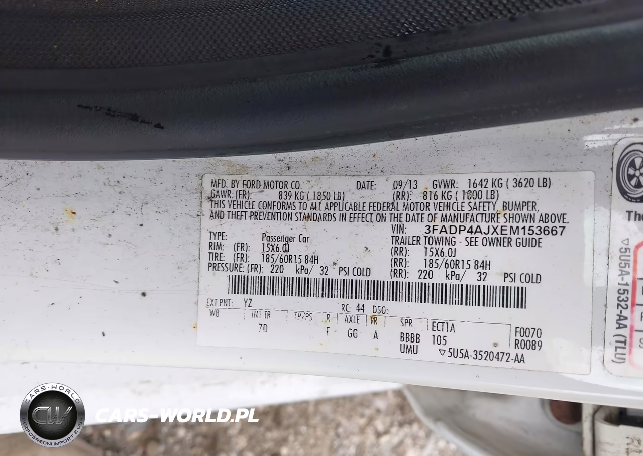 2014 Ford Fiesta S VIN:3FADP4AJXEM153667 - 9