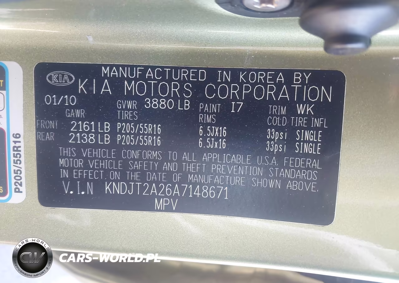 2010 Kia Soul + VIN:KNDJT2A26A7148671 - 9