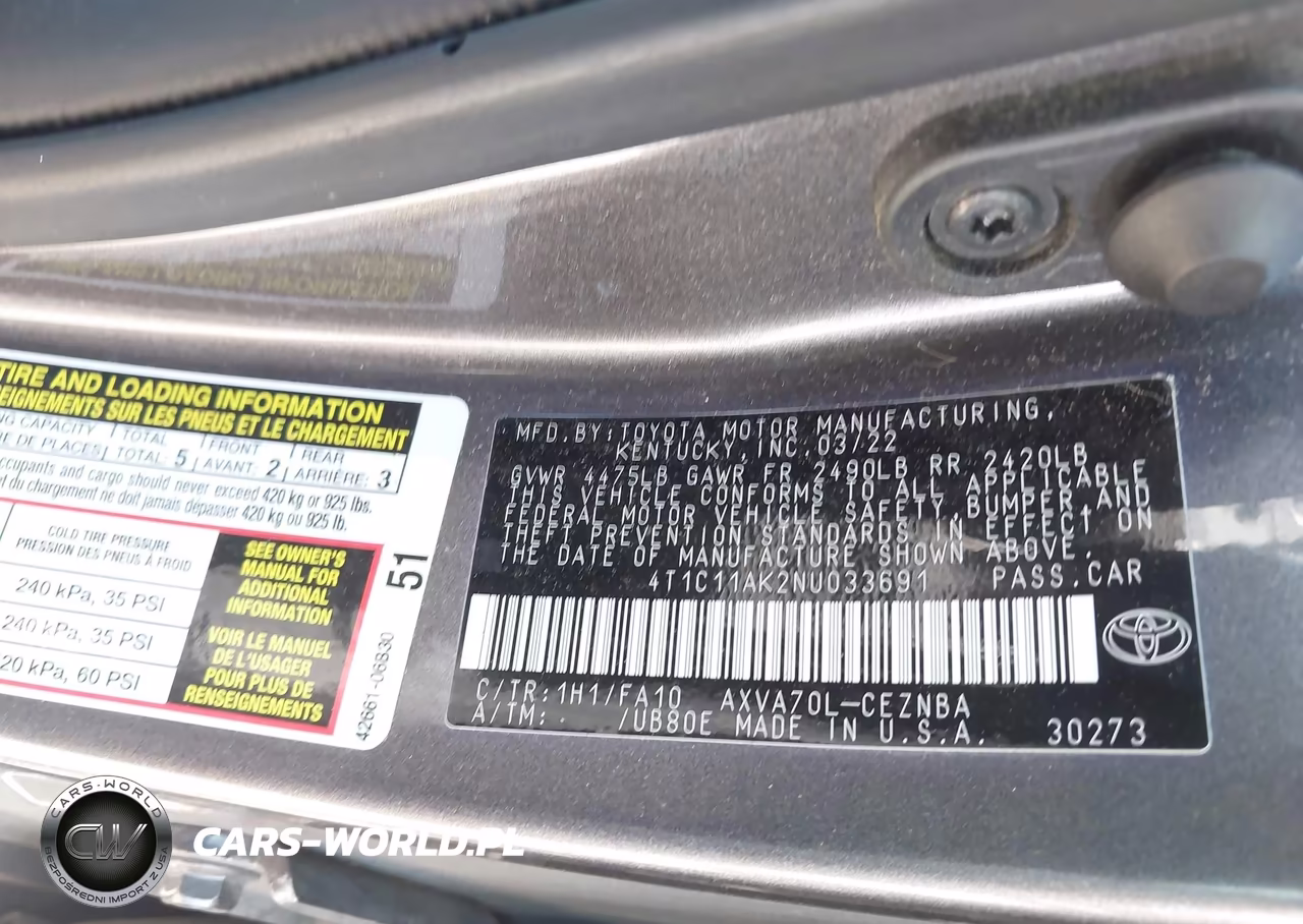 2022 Toyota Camry Le VIN:4T1C11AK2NU033691 - 9