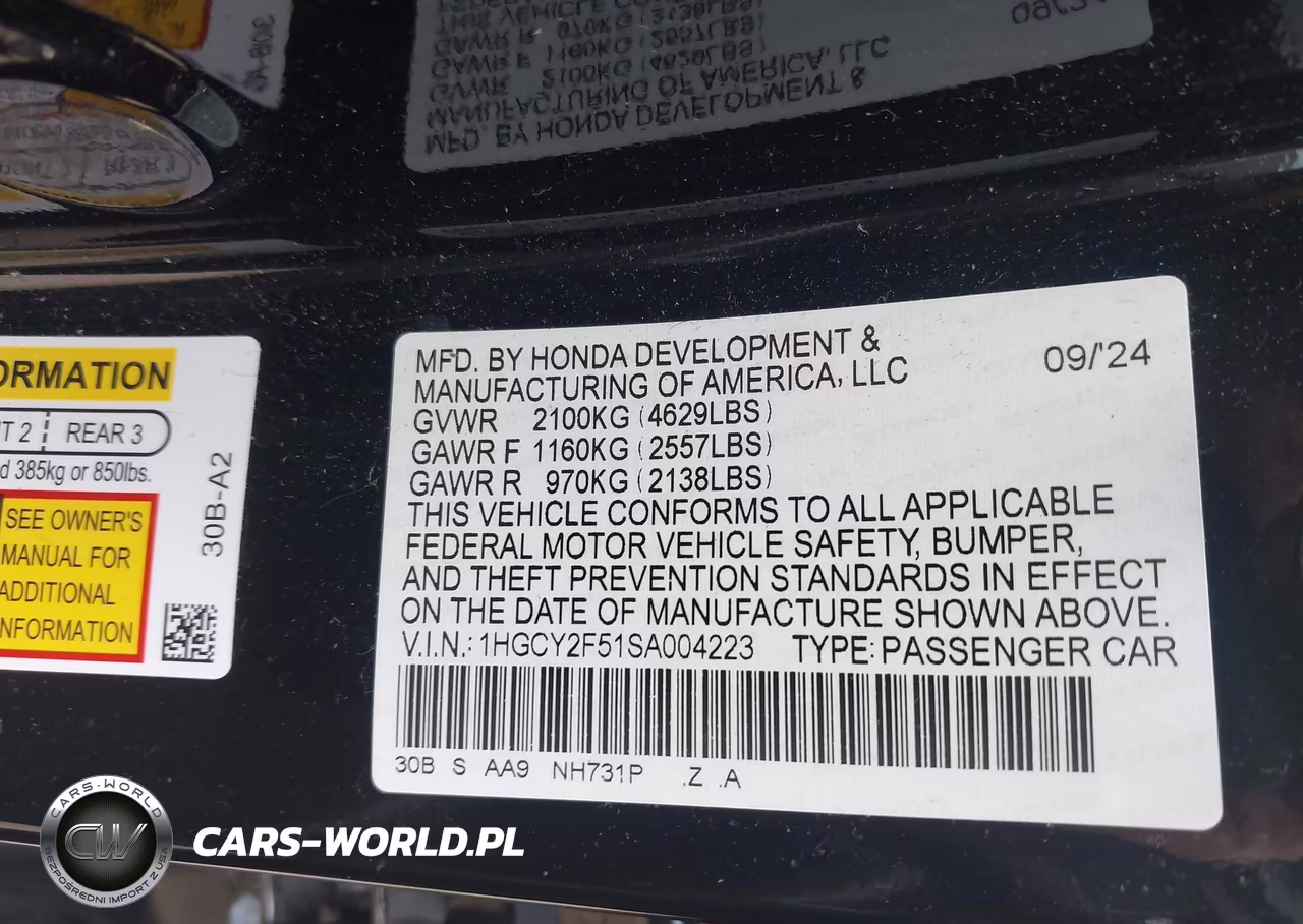2025 Honda Accord Hybrid Sport VIN:1HGCY2F51SA004223 - 9