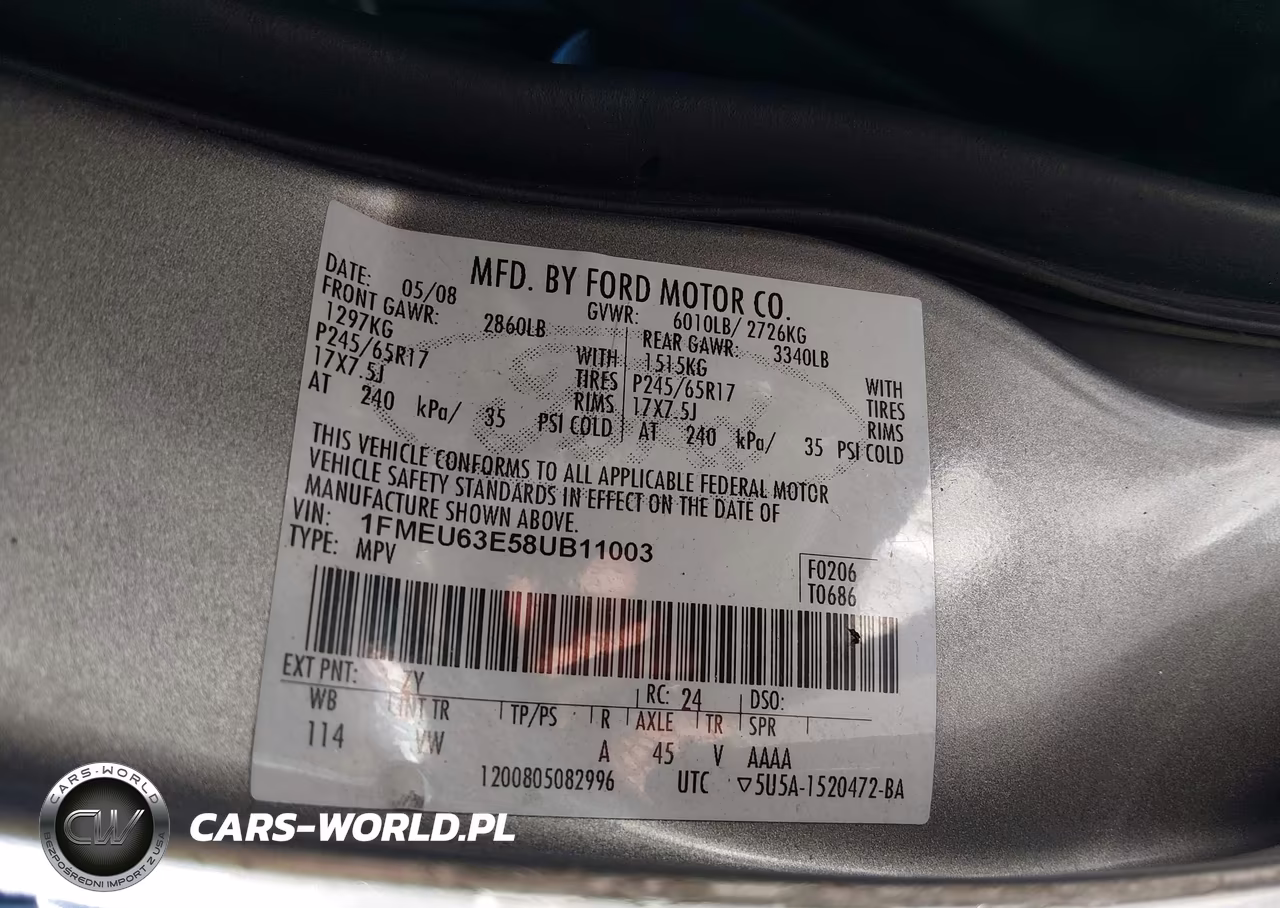 2008 Ford Explorer Xlt VIN:1FMEU63E58UB11003 - 9