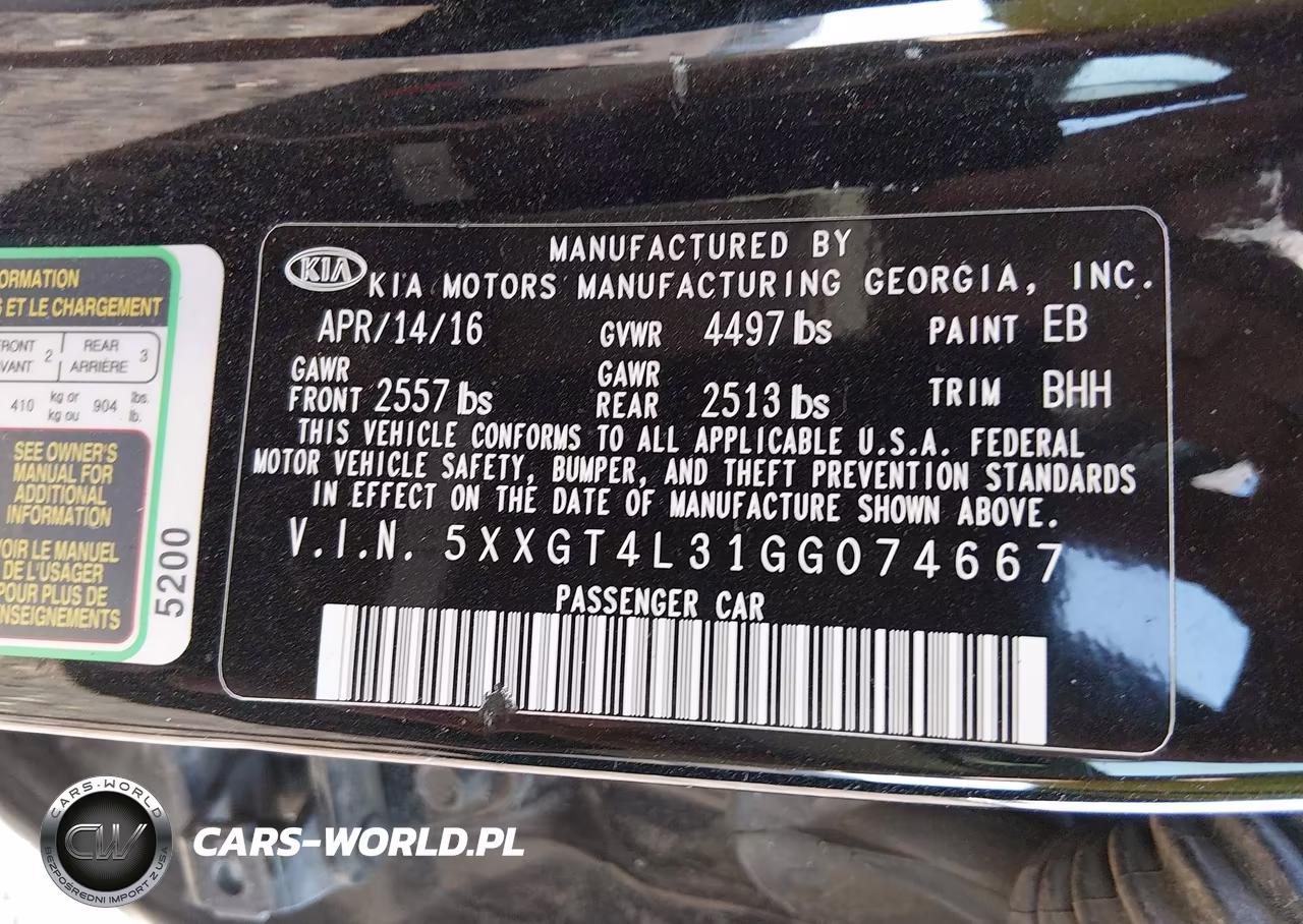 2016 Kia Optima Lx VIN:5XXGT4L31GG074667 - 9