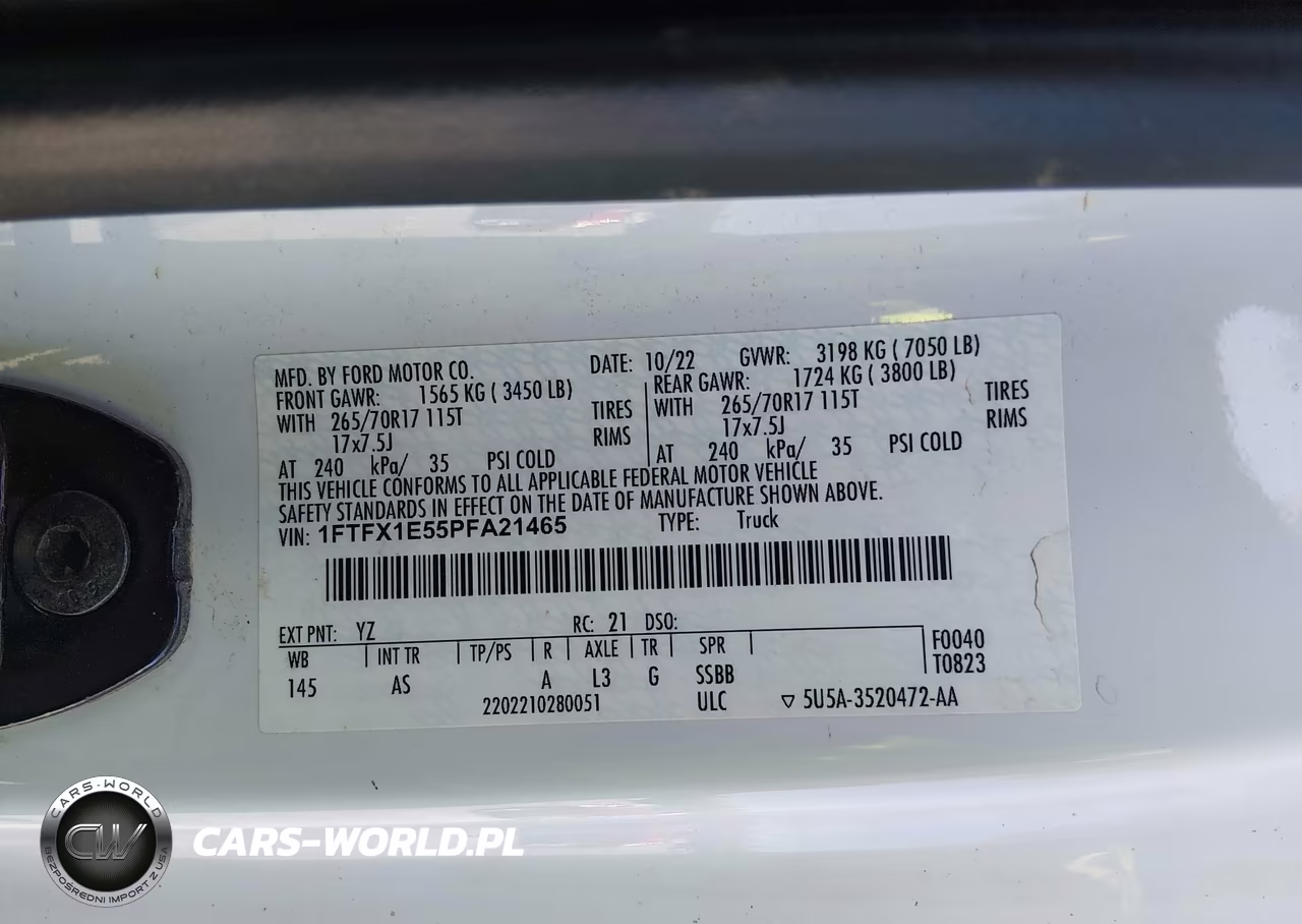 2023 Ford F-150 Xl VIN:1FTFX1E55PFA21465 - 9