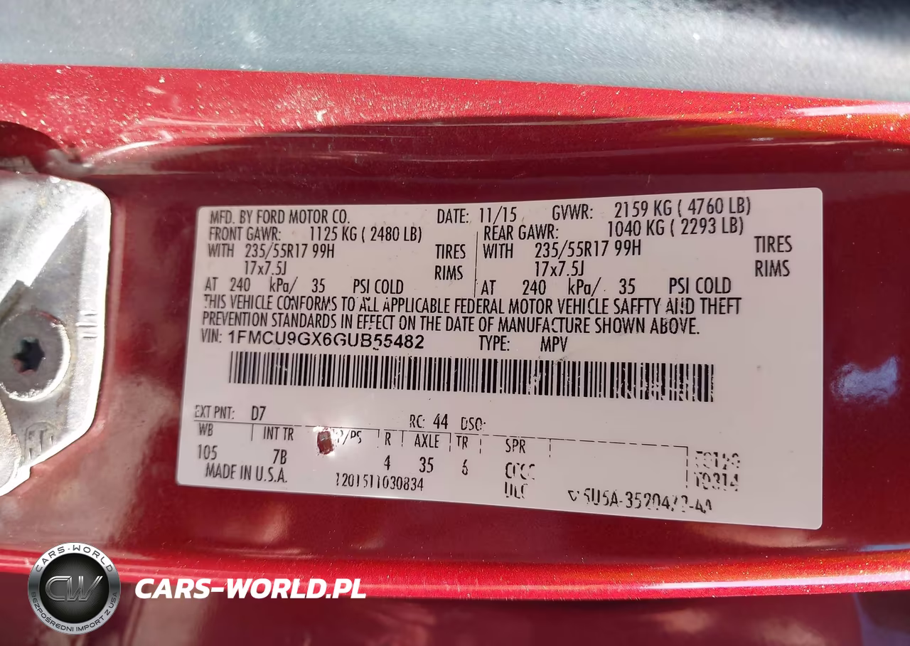 2016 Ford Escape Se VIN:1FMCU9GX6GUB55482 - 9
