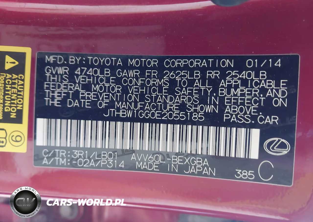 2014 Lexus Es 300H VIN:JTHBW1GG0E2055185 - 9