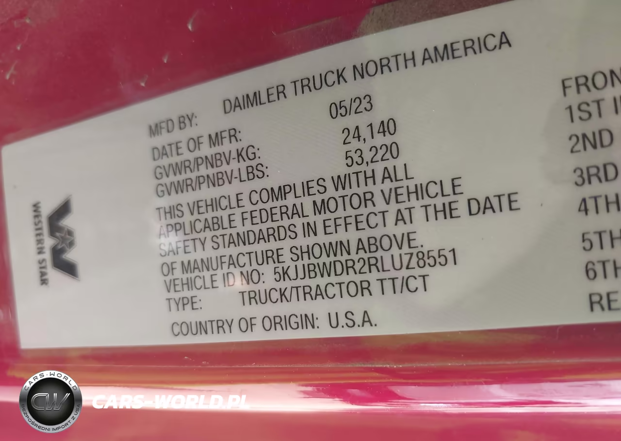 2024 Western Star 4800 Set Back Axle VIN:5KJJBWDR2RLUZ8551 - 9