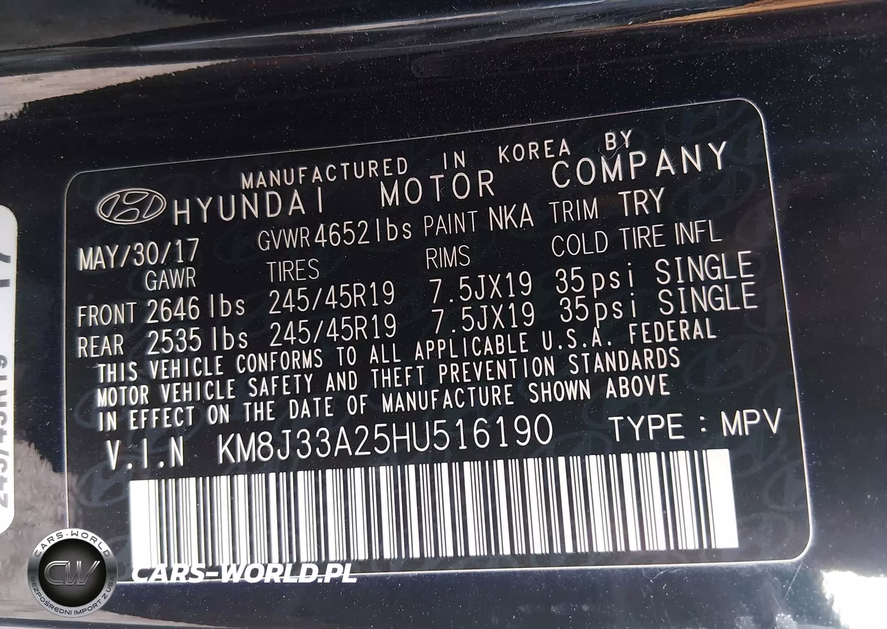 2017 Hyundai Tucson Limited VIN:KM8J33A25HU516190 - 9