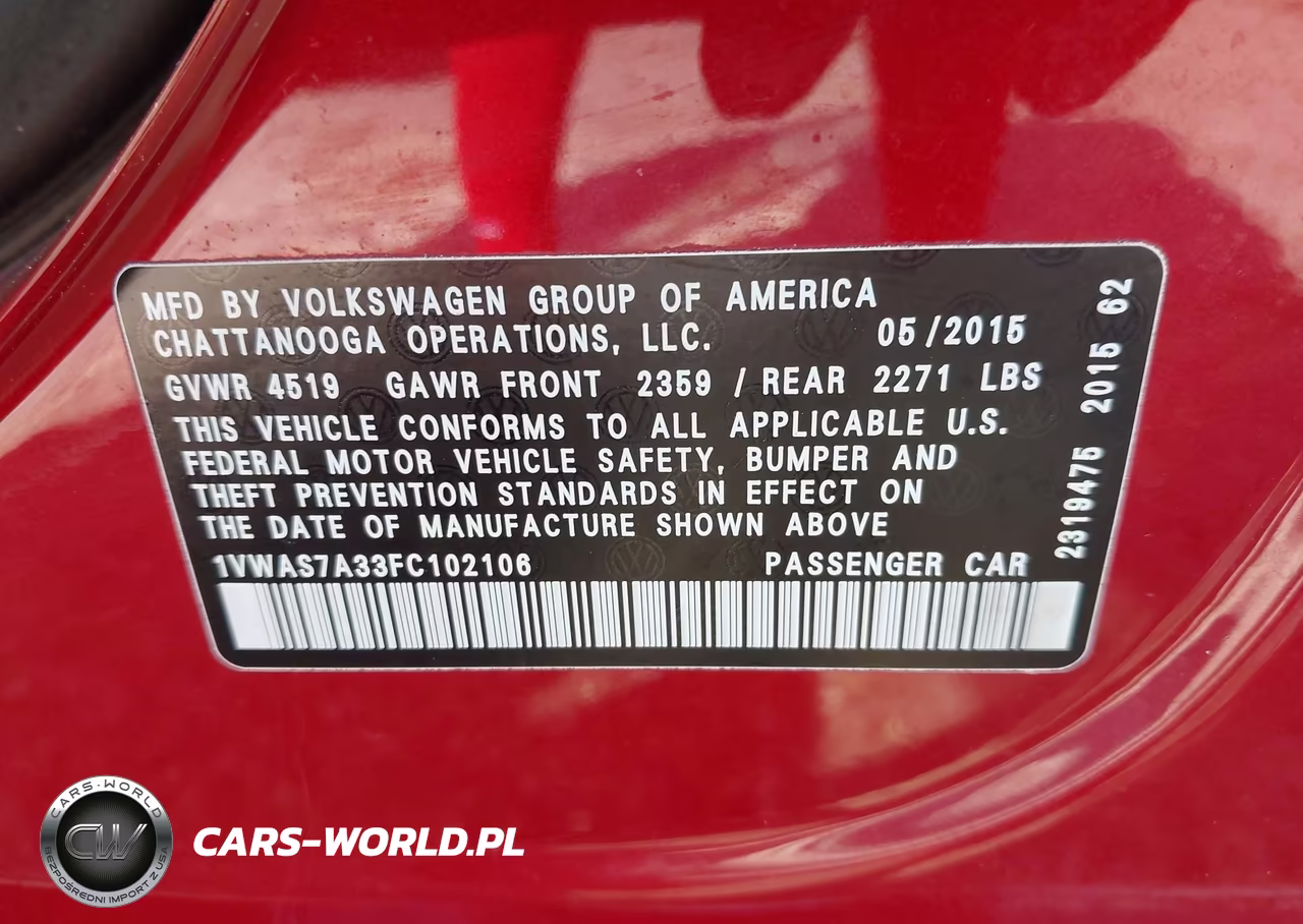 2015 Volkswagen Passat 1.8T Limited Edition VIN:1VWAS7A33FC102106 - 9